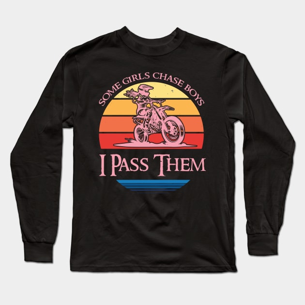 Motocross Bike Motorcycle I pass them boys Long Sleeve T-Shirt by Little Treasures